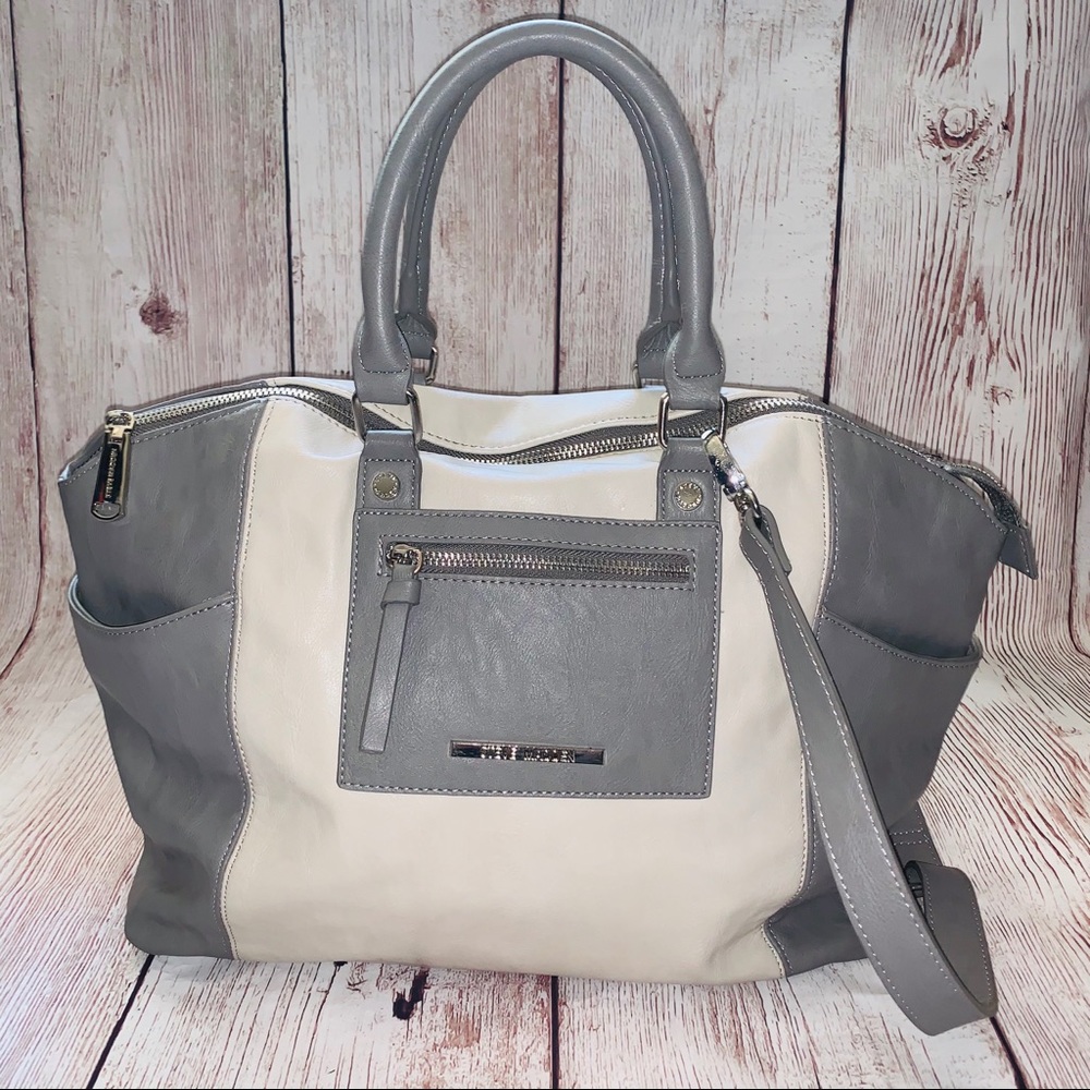 Steve Madden Satchel Crossbody Handbag Large Grey